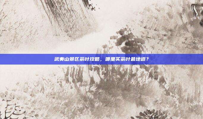 武夷山景区茶叶攻略，哪里买茶叶最地道？