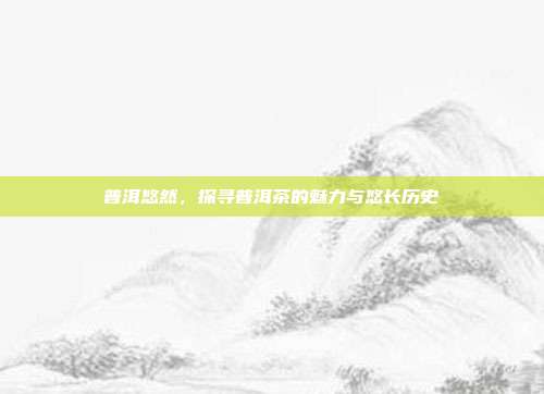 普洱悠然，探寻普洱茶的魅力与悠长历史