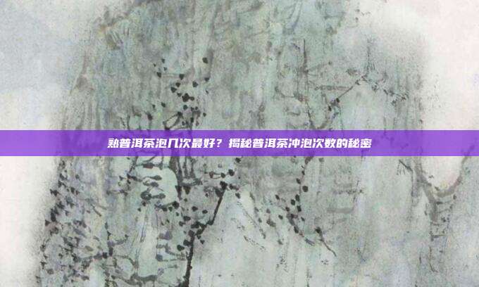 熟普洱茶泡几次最好？揭秘普洱茶冲泡次数的秘密