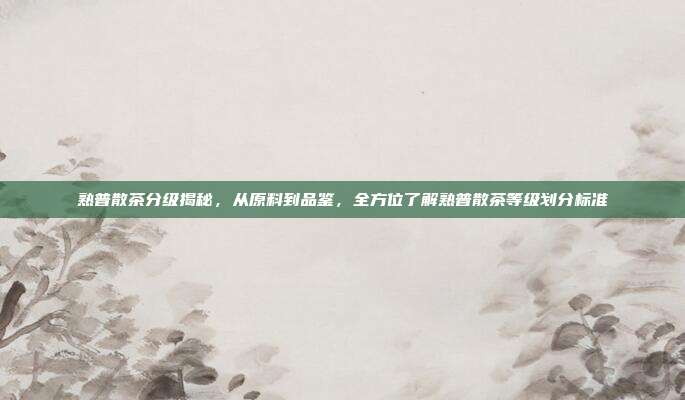 熟普散茶分级揭秘，从原料到品鉴，全方位了解熟普散茶等级划分标准