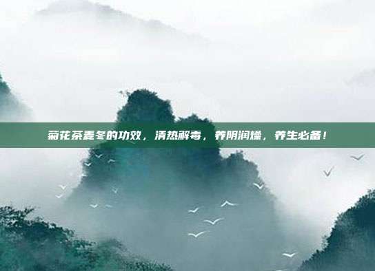 菊花茶麦冬的功效，清热解毒，养阴润燥，养生必备！