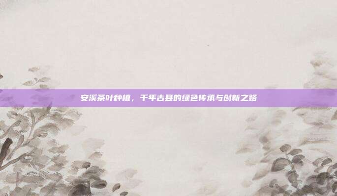 安溪茶叶种植，千年古县的绿色传承与创新之路