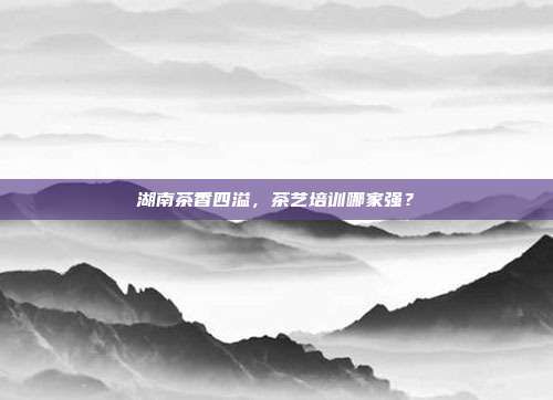 湖南茶香四溢，茶艺培训哪家强？