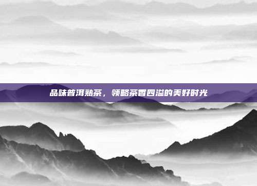 品味普洱熟茶，领略茶香四溢的美好时光