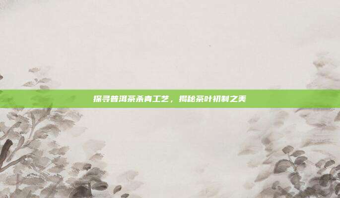探寻普洱茶杀青工艺，揭秘茶叶初制之美