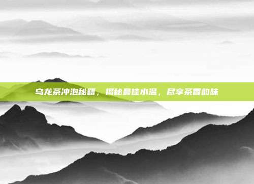 乌龙茶冲泡秘籍，揭秘最佳水温，尽享茶香韵味